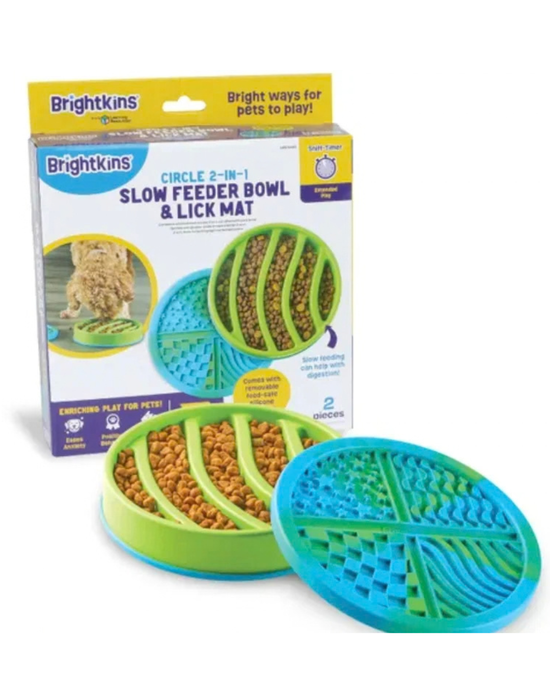 Brightkins – 2v1 zpomalovací miska a lízací podložka pro psy kulatá 1